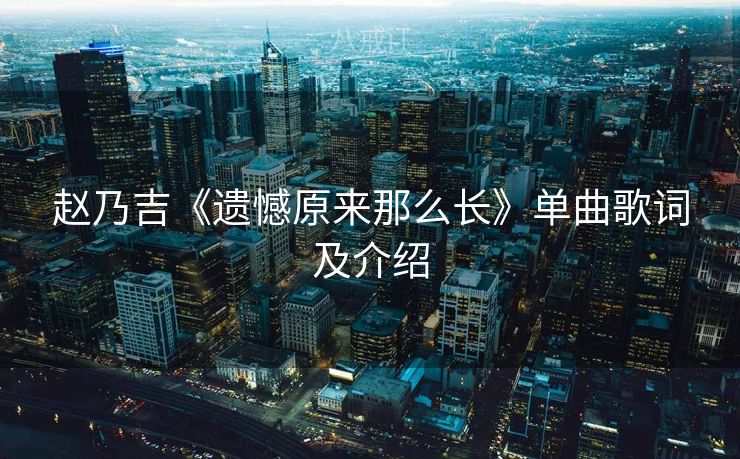 赵乃吉《遗憾原来那么长》单曲歌词及介绍