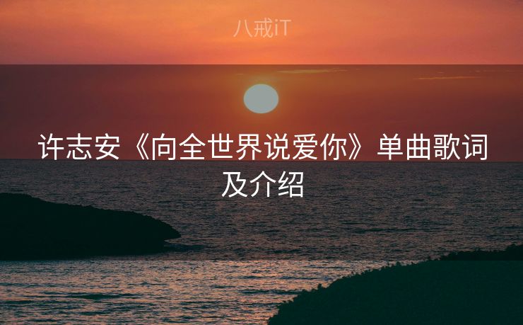 许志安《向全世界说爱你》单曲歌词及介绍