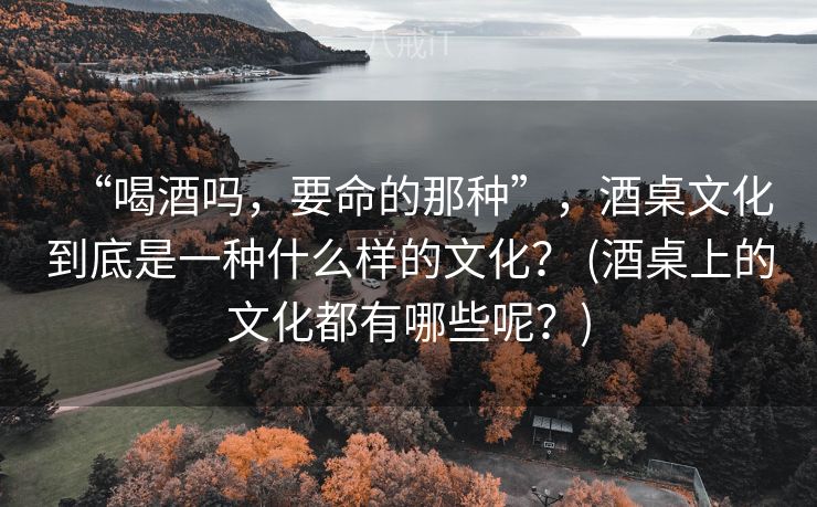 “喝酒吗，要命的那种”，酒桌文化到底是一种什么样的文化？ (酒桌上的文化都有哪些呢？)