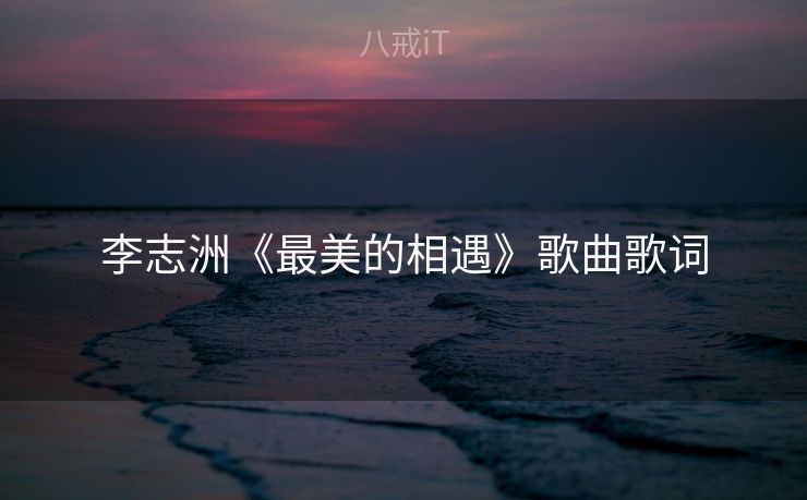李志洲《最美的相遇》歌曲歌词