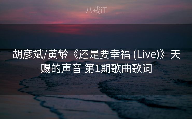 胡彦斌/黄龄《还是要幸福 (Live)》天赐的声音 第1期歌曲歌词 胡彦斌/黄龄《还是要幸福 (Live)》天赐的声音 第1期歌曲歌词