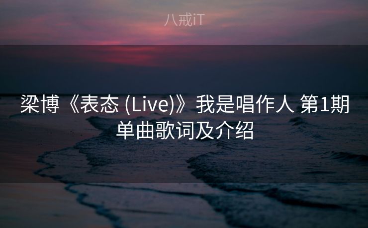 梁博《表态 (Live)》我是唱作人 第1期单曲歌词及介绍 梁博《表态 (Live)》我是唱作人 第1期单曲歌词及介绍