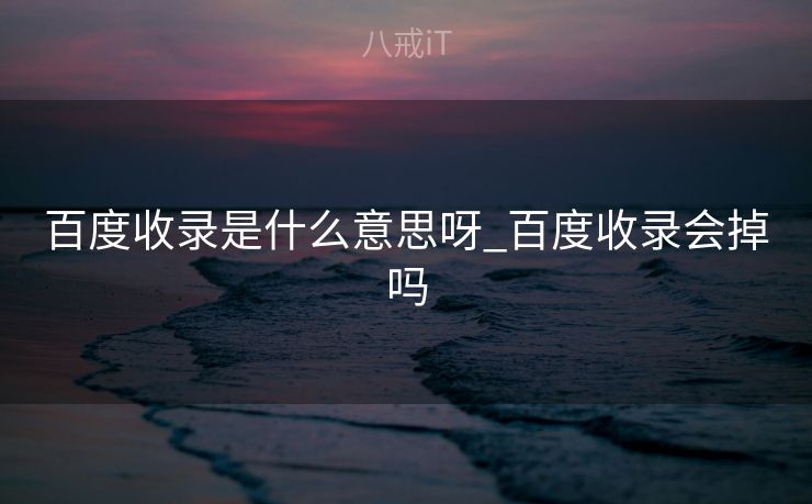 百度收录是什么意思呀_百度收录会掉吗