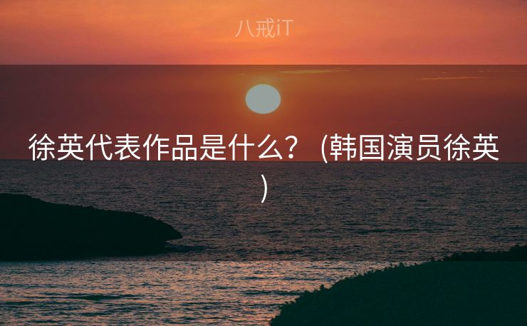 徐英代表作品是什么？ (韩国演员徐英)