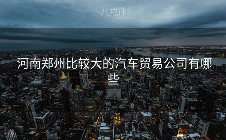  河南郑州比较大的汽车贸易公司有哪些