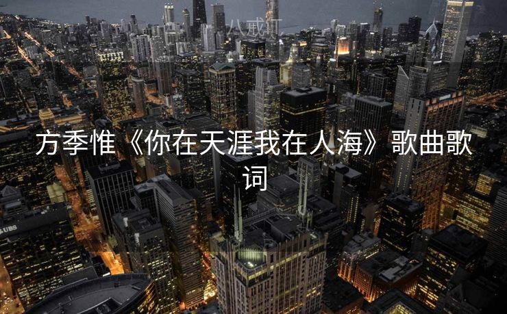 方季惟《你在天涯我在人海》歌曲歌词
