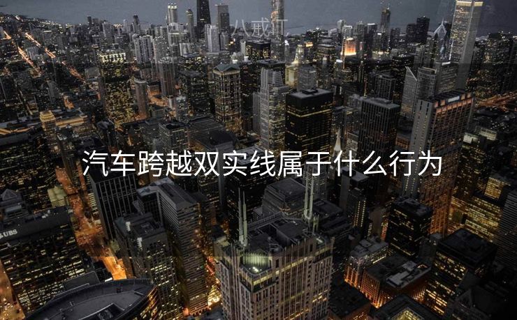  汽车跨越双实线属于什么行为