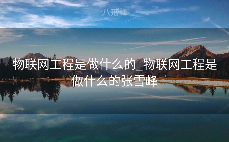 物联网工程是做什么的_物联网工程是做什么的张雪峰