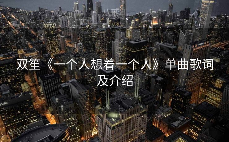 双笙《一个人想着一个人》单曲歌词及介绍