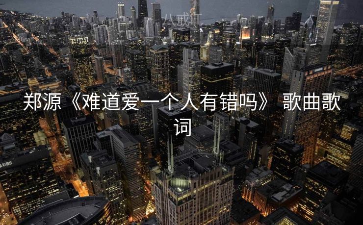 郑源《难道爱一个人有错吗》 歌曲歌词