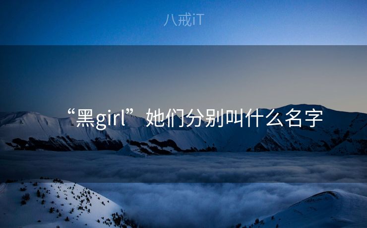 “黑girl”她们分别叫什么名字 “黑girl”她们分别叫什么名字